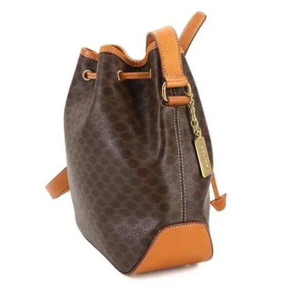 CELINE Macadam Shoulder Bag Leather Brown Gold Hardware - COA included - Picture 3 of 10